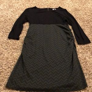Bellyssima Black & Grey Maternity Dress